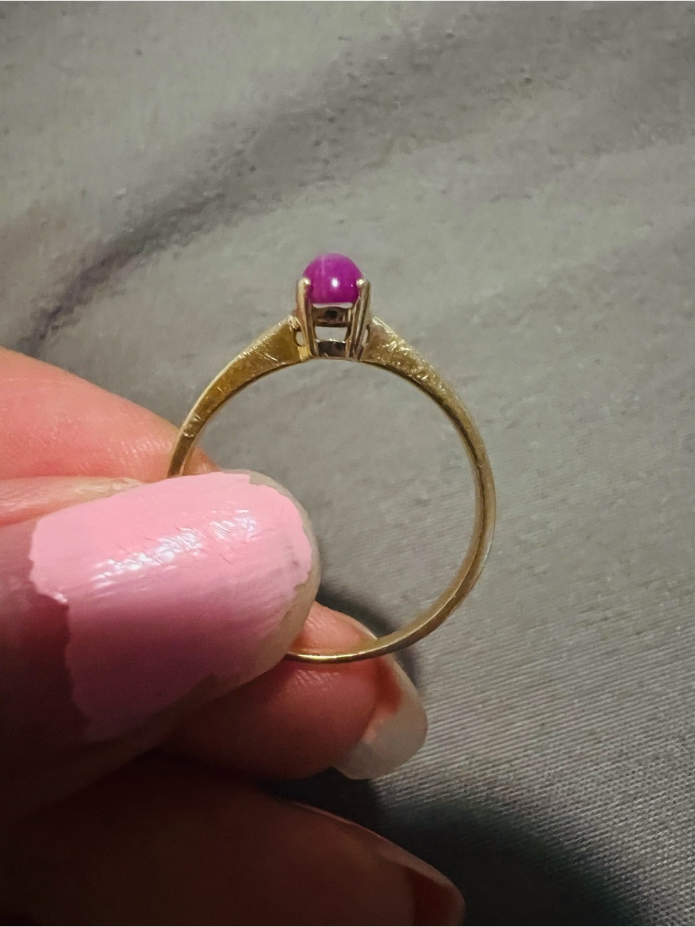 Vintage 14K Solid Gold Star Ruby Ring | Size 6 | Tested & Hallmarked - Picture 3 of 9